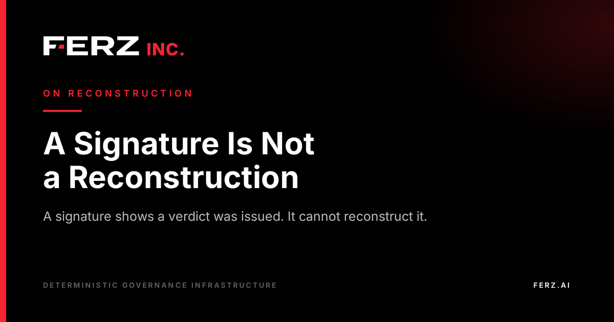 A Signature Is Not a Reconstruction