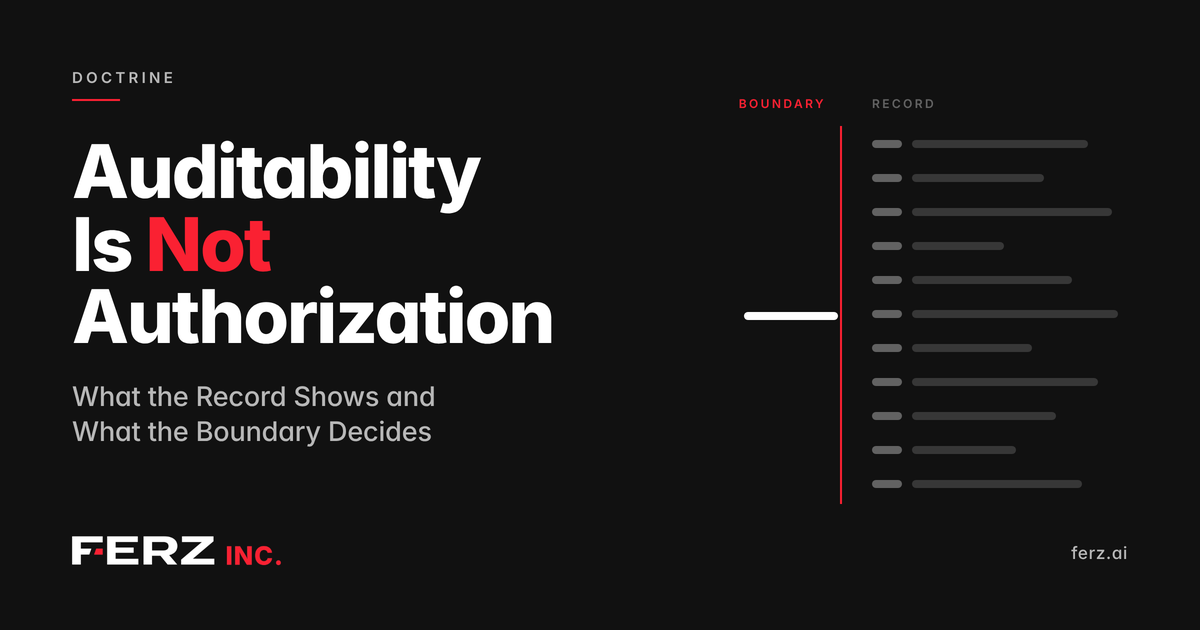 Auditability Is Not Authorization