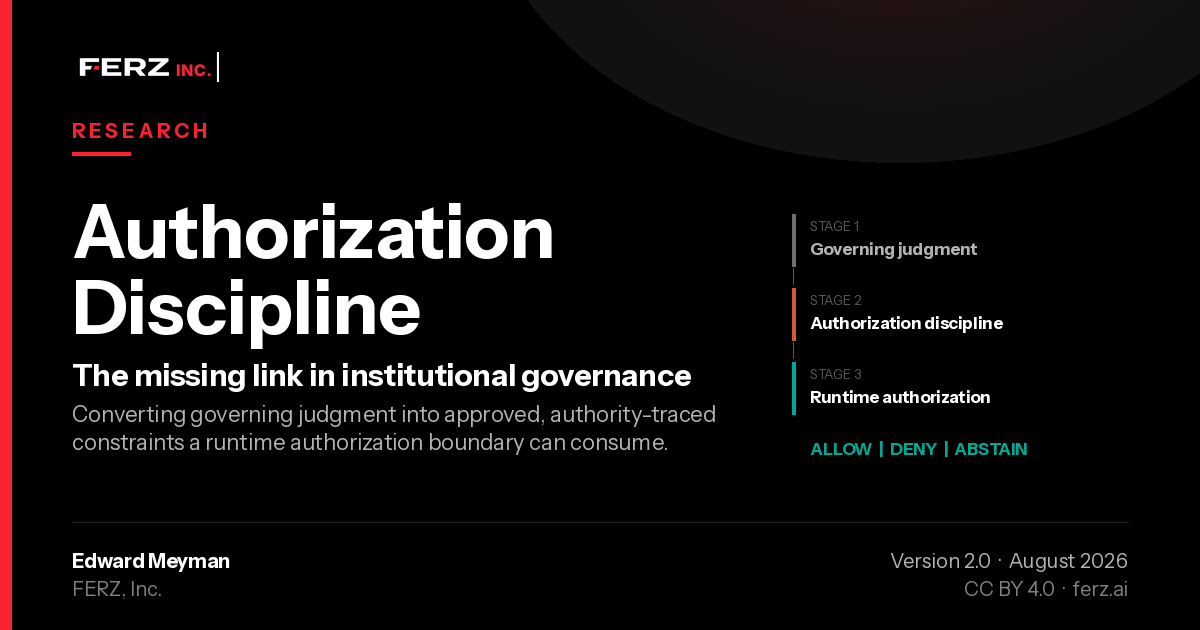 Authorization Discipline: The Missing Link in Institutional Governance