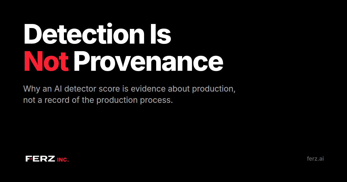 Detection Is Not Provenance