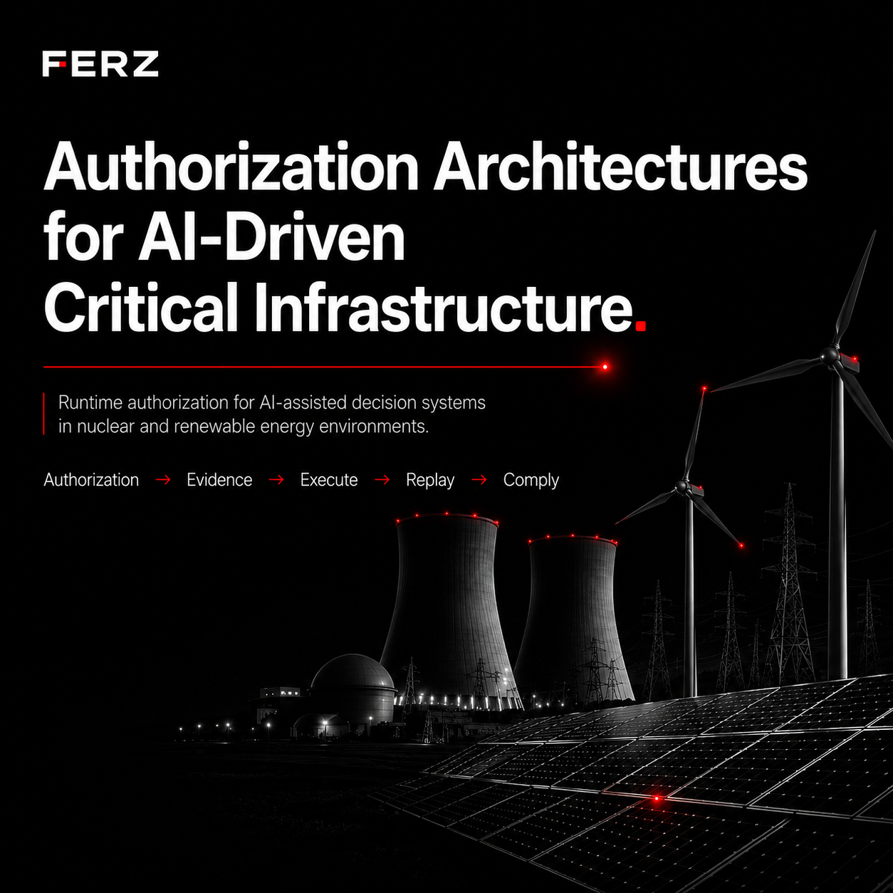 Runtime authorization for AI-assisted decision systems in nuclear and renewable energy critical infrastructure