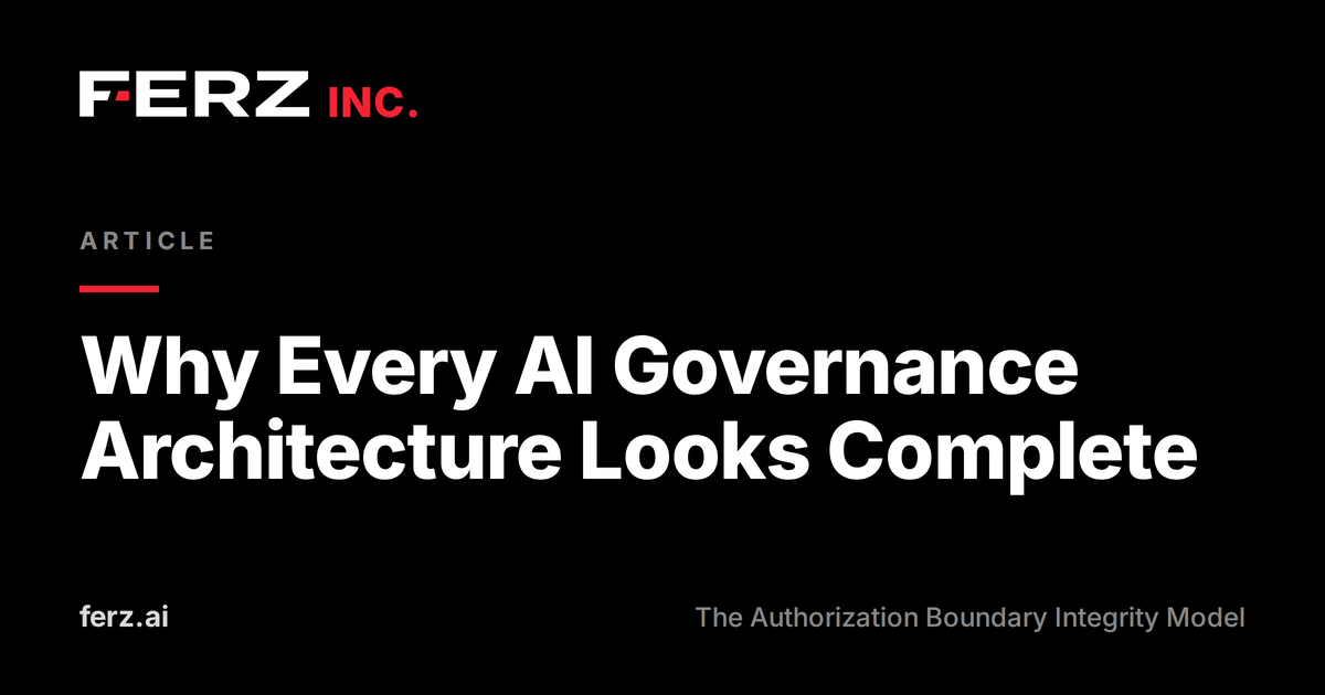 Why Every AI Governance Architecture Looks Complete