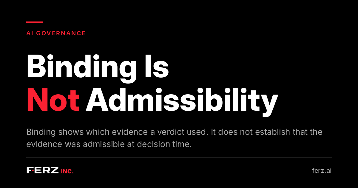 Binding Is Not Admissibility